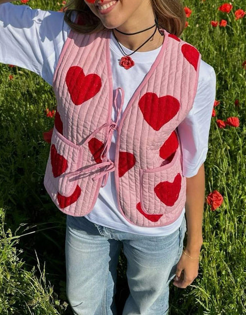 Load image into Gallery viewer, Tied Heart Vest with Pockets
