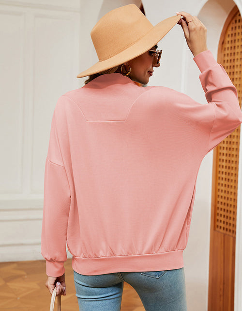 Load image into Gallery viewer, Half-Zip Dropped Shoulder Sweatshirt
