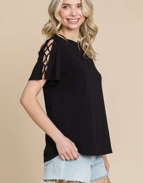 Load image into Gallery viewer, Culture Code Round Neck Crisscross Short Sleeve T-Shirt
