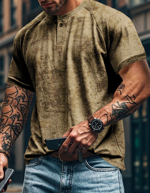Load image into Gallery viewer, Men's Full Size Round Neck Short Sleeve T-Shirt Plus Size
