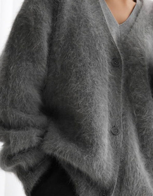Load image into Gallery viewer, Fuzzy Button Down Long Sleeve Cardigan
