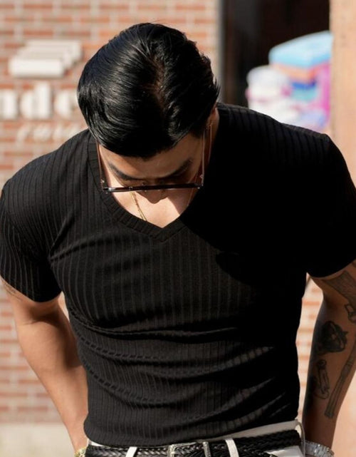 Load image into Gallery viewer, Men's Plus Size V-Neck Short Sleeve T-Shirt
