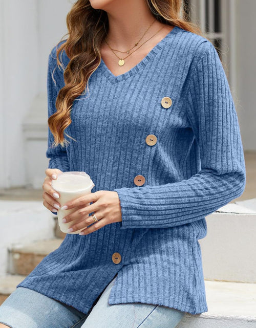 Load image into Gallery viewer, V-Neck Long Sleeve T-Shirt
