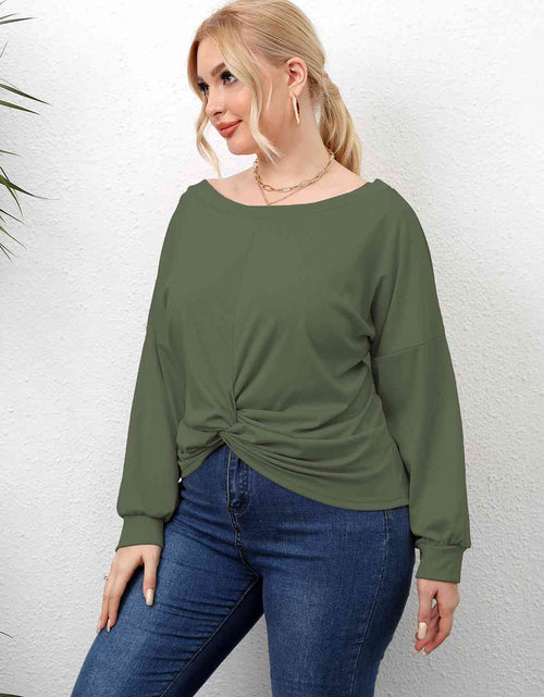 Load image into Gallery viewer, Plus Size Twisted Drop Shoulder T-Shirt
