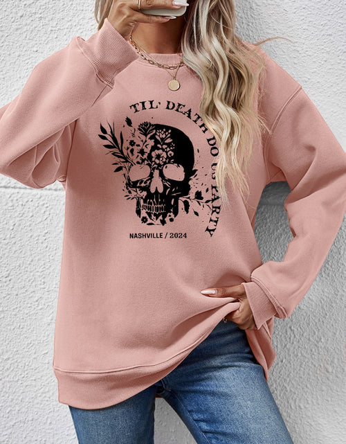Load image into Gallery viewer, Graphic Round Neck Dropped Shoulder Sweatshirt
