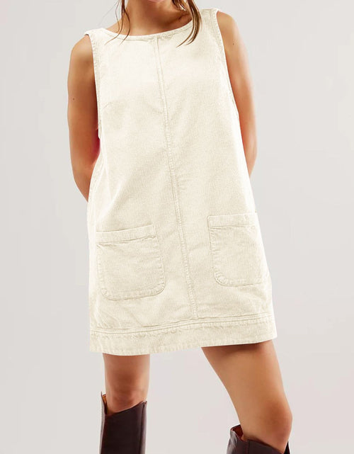 Load image into Gallery viewer, Mandy Round Neck Wide Strap Mini Dress with Pockets
