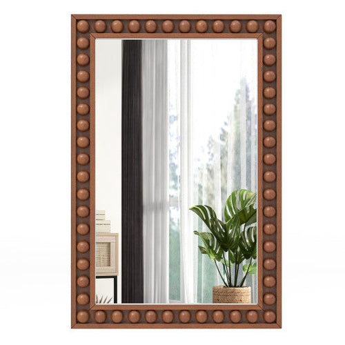 Load image into Gallery viewer, 24 x 36 Inches Rustic Wall Mirror with Solid Wood Frame for Living Room  Bedroom-Brown
