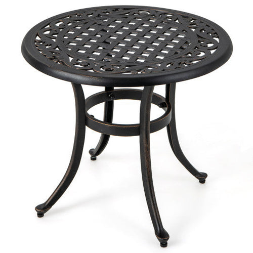 Load image into Gallery viewer, 24 Inch Patio Side Table with Adjustable Footpads for Poolside Backyard Balcony-Rustic Brown

