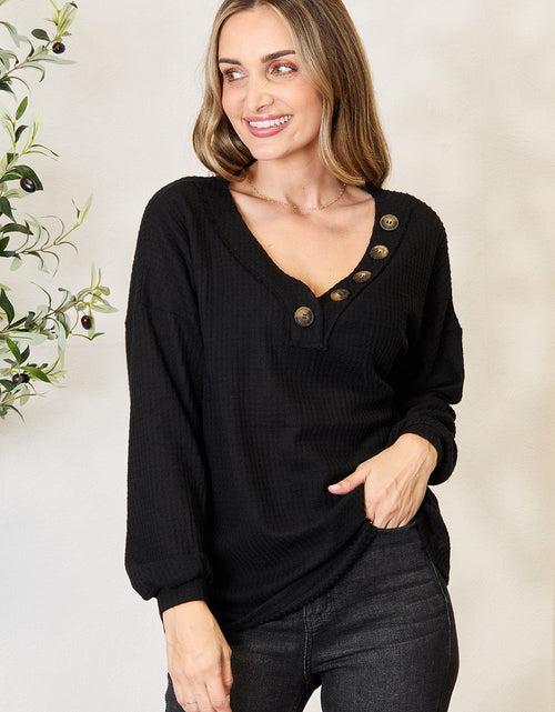 Load image into Gallery viewer, Zenana Buttoned Long Sleeve Blouse
