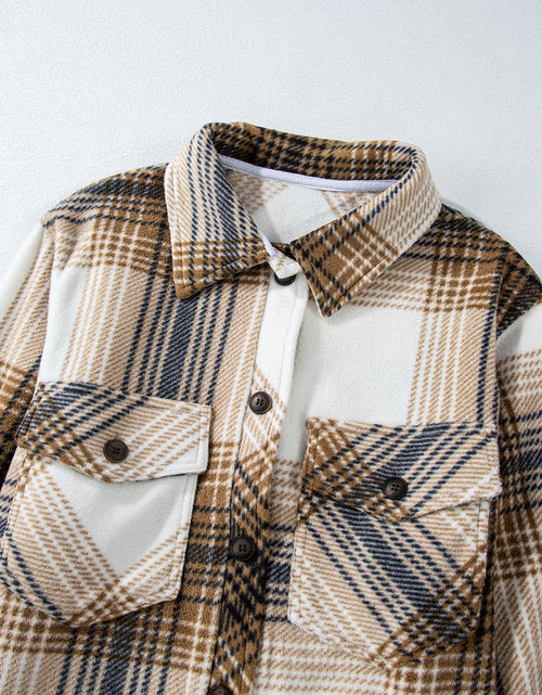 Load image into Gallery viewer, Plaid Button Up Long Sleeve Shacket
