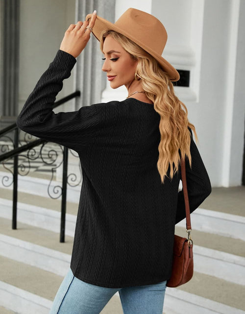 Load image into Gallery viewer, Decorative Button V-Neck Long Sleeve T-Shirt
