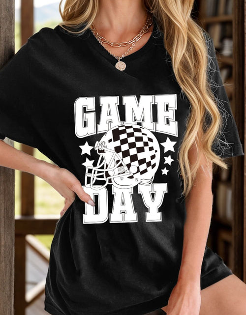 Load image into Gallery viewer, GAME DAY Round Neck Short Sleeve T-Shirt
