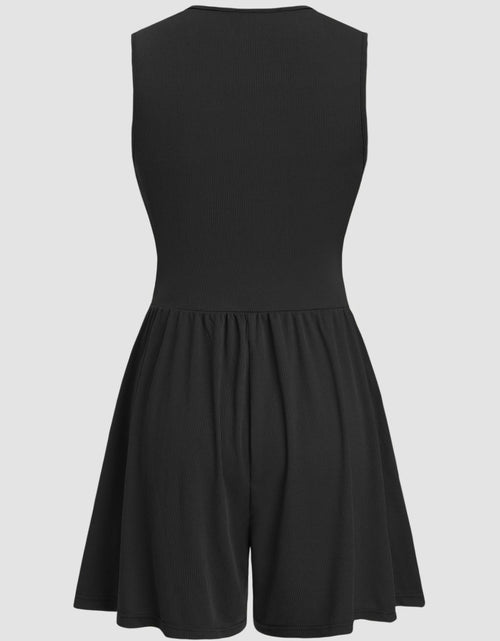 Load image into Gallery viewer, Ruched Plunge Sleeveless Romper
