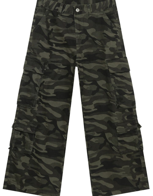 Load image into Gallery viewer, Men's Camouflage Wide Leg Jeans with Cargo Pockets
