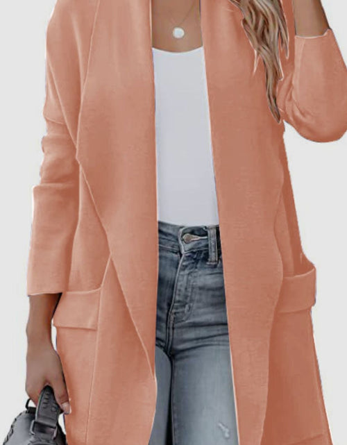 Load image into Gallery viewer, Open Front Dropped Shoulder Outerwear
