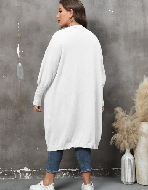 Load image into Gallery viewer, Plus Size Long Sleeve Pocketed Cardigan
