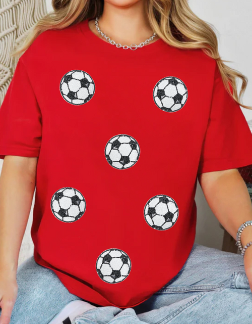 Load image into Gallery viewer, Football Round Neck Short Sleeve T Shirt
