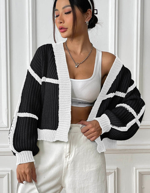 Load image into Gallery viewer, Contrast Open Front Long Sleeve Cardigan

