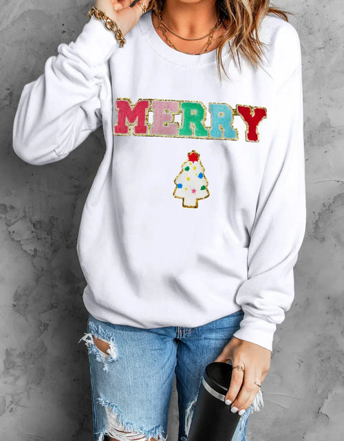 Load image into Gallery viewer, MERRY Round Neck Long Sleeve Sweatshirt
