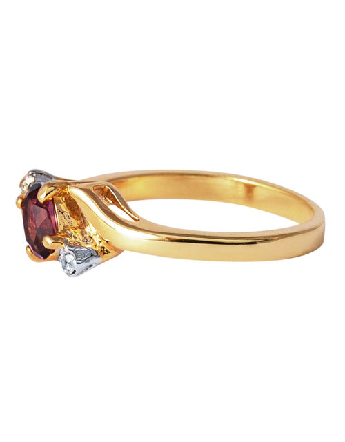 Load image into Gallery viewer, Vintage Ring Sapphire &amp; Clear Austrian Crystals 18k White Gold Electroplated September Birthstone by PVD Vintage Jewelry
