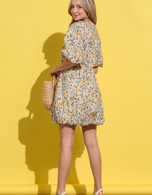Load image into Gallery viewer, And The Why Full Size Floral Surplice Puff Sleeve Dress
