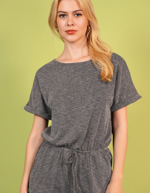 Load image into Gallery viewer, Round Neck Short Sleeve Romper with Pockets
