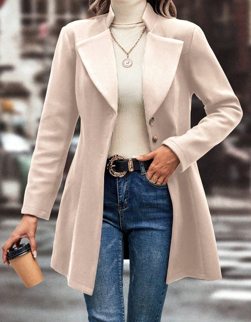 Load image into Gallery viewer, Collared Neck Long Sleeve Longline Coat

