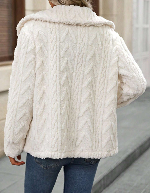 Load image into Gallery viewer, Fuzzy Texture Button Up Collared Neck Coat
