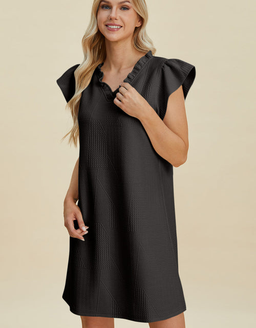 Load image into Gallery viewer, Double Take Full Size Ruffled V-Neck Cap Sleeve Dress

