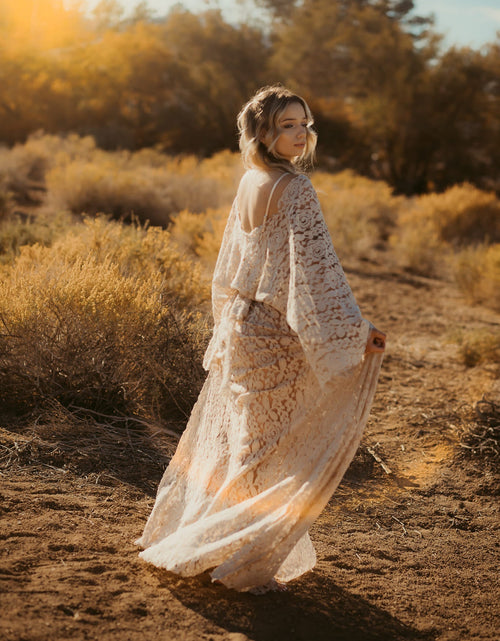 Load image into Gallery viewer, Vintage Lace Boho Dress , also for Maternity Photo Shoots by AkitaArigatosonFashion
