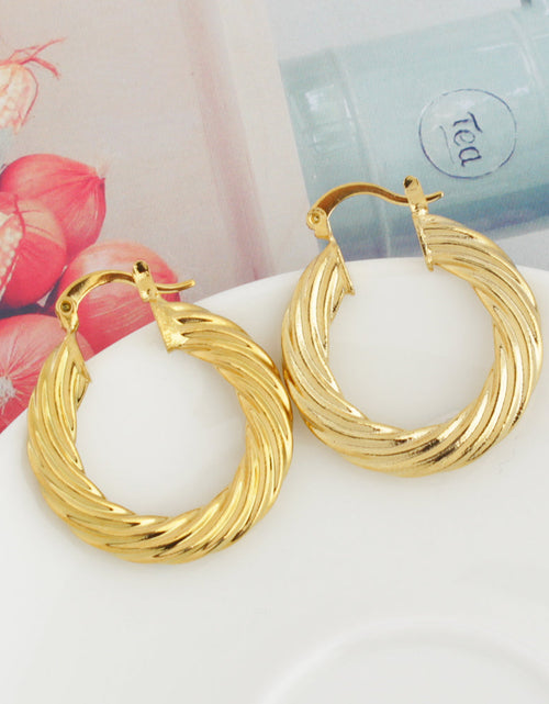 Load image into Gallery viewer, RMZ GOLD NYC 14k Gold Classic Bamboo Hoop Earrings
