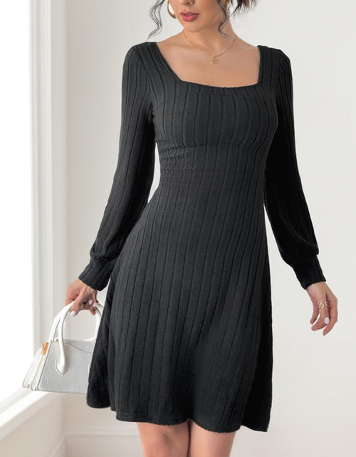 Load image into Gallery viewer, Perfee Butterfly Square Neck Long Sleeve Dress
