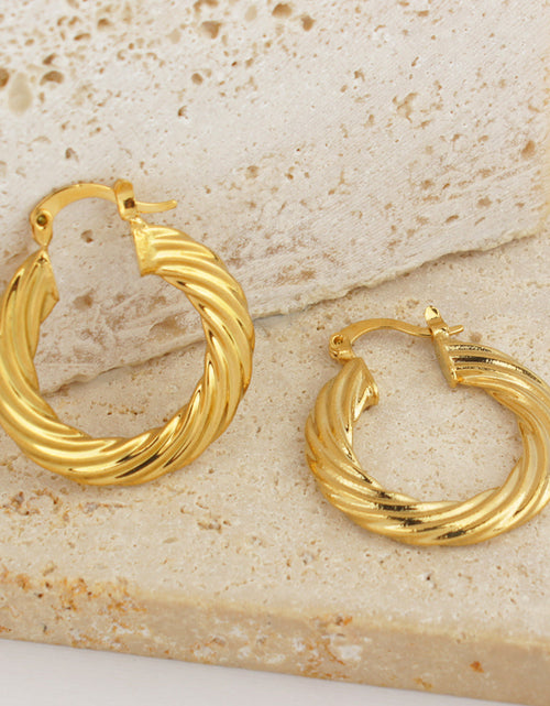Load image into Gallery viewer, RMZ GOLD NYC 14k Gold Classic Bamboo Hoop Earrings
