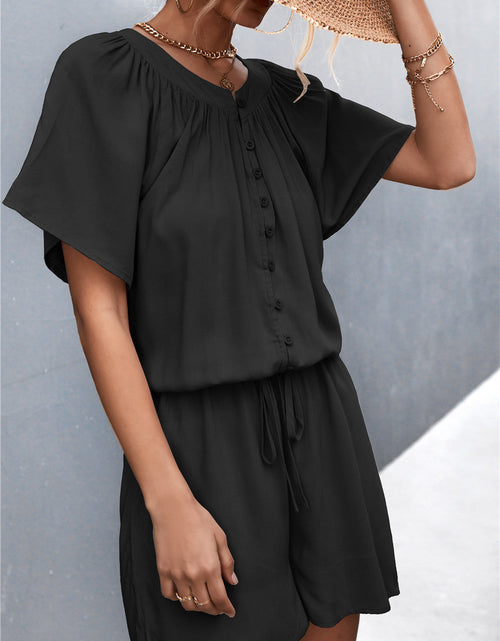 Load image into Gallery viewer, Buttoned Gather Detail Romper

