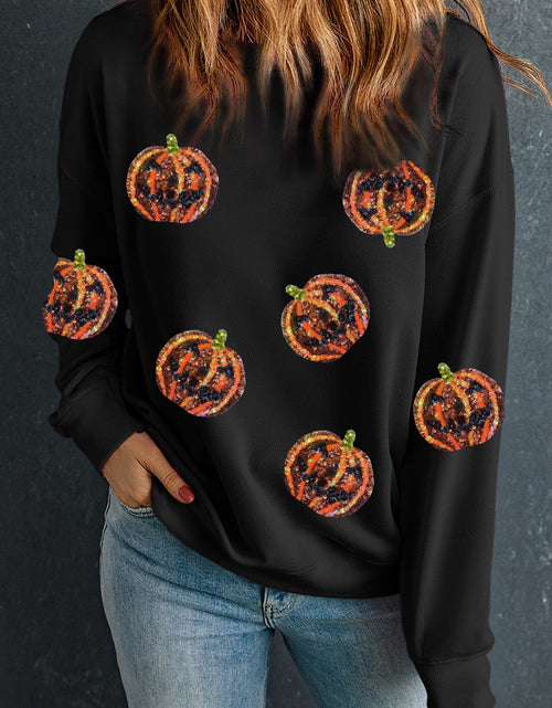 Load image into Gallery viewer, Pumpkin Dropped Shoulder Sweatshirt

