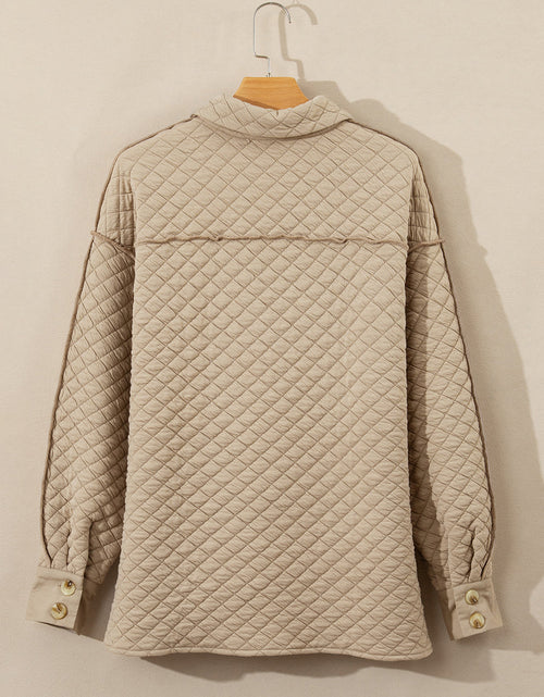 Load image into Gallery viewer, Exposed Seam Collared Neck Button Up Shacket
