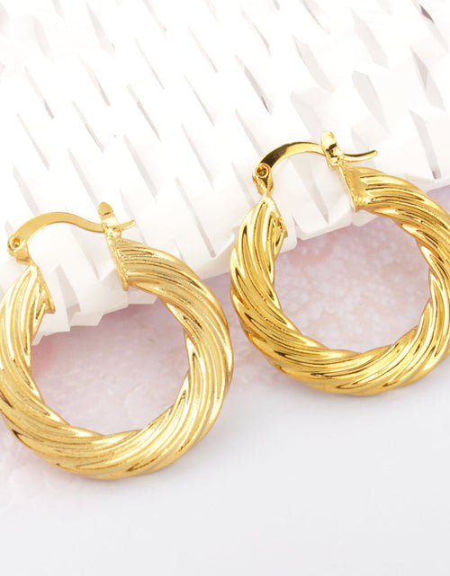 Load image into Gallery viewer, RMZ GOLD NYC 14k Gold Classic Bamboo Hoop Earrings
