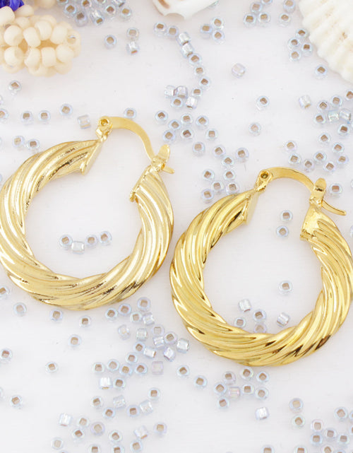 Load image into Gallery viewer, RMZ GOLD NYC 14k Gold Classic Bamboo Hoop Earrings
