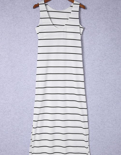 Load image into Gallery viewer, Striped Slit Sleeveless Maxi Dress
