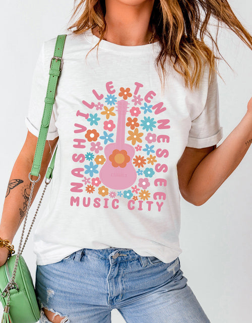 Load image into Gallery viewer, Graphic Round Neck Short Sleeve T-Shirt
