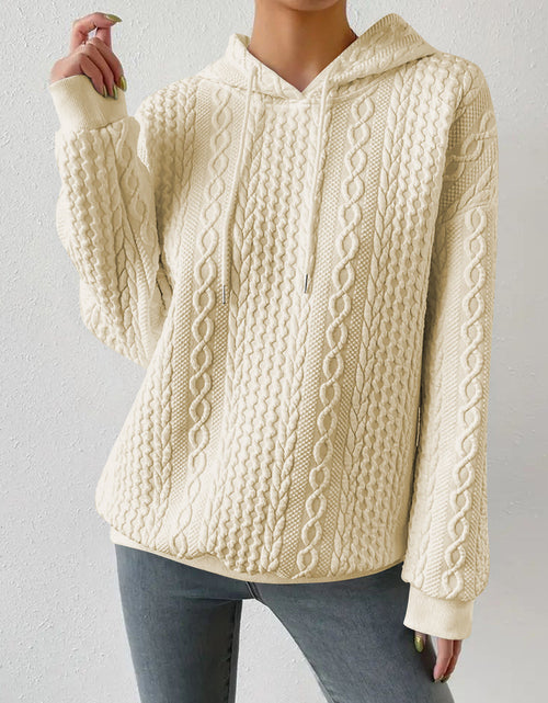 Load image into Gallery viewer, Drawstring Drop Shoulder Long Sleeve Hoodie
