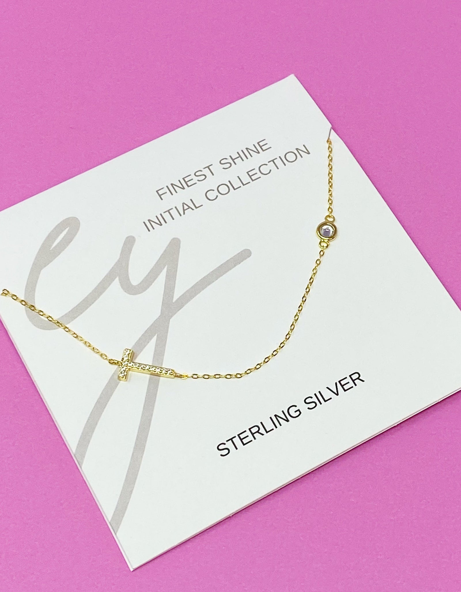 Finest Shine Initial Sterling Silver Necklace by Ellisonyoung.com