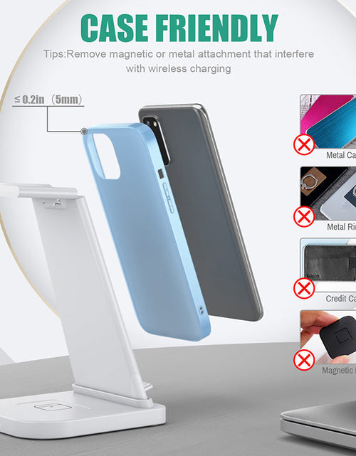 Load image into Gallery viewer, 3-in-1 Fast Wireless Charging Stand for Phones, Apple Watch &amp; AirPods by Infinite Basics
