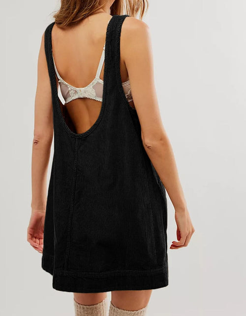 Load image into Gallery viewer, Mandy Round Neck Wide Strap Mini Dress with Pockets
