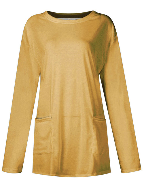 Load image into Gallery viewer, Full Size Pocketed Round Neck Long Sleeve T-Shirt
