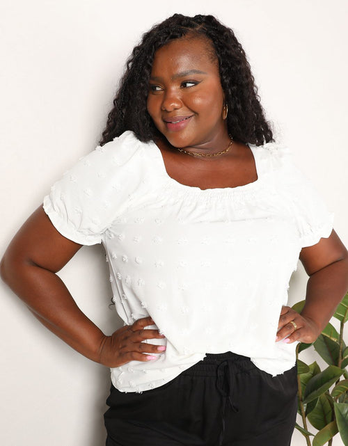 Load image into Gallery viewer, Mandy Swiss Dot Puff Sleeve Square Neck Blouse
