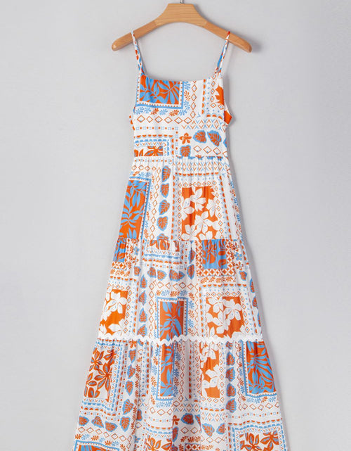 Load image into Gallery viewer, Printed Smocked Back Ricrac Trim Cami Dress
