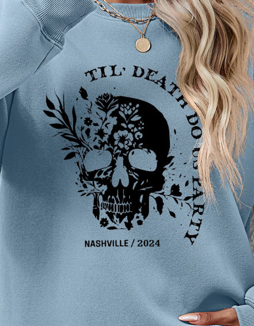 Load image into Gallery viewer, Graphic Round Neck Dropped Shoulder Sweatshirt
