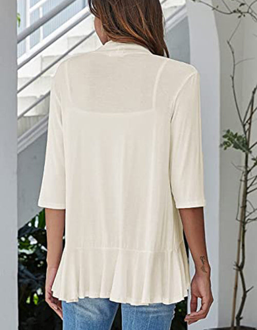 Load image into Gallery viewer, Open Front Three-Quarter Sleeve Cardigan
