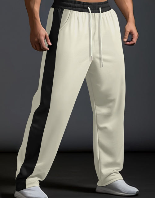 Load image into Gallery viewer, Men's Full Size Drawstring Contrast Wide Leg Pants Plus Size
